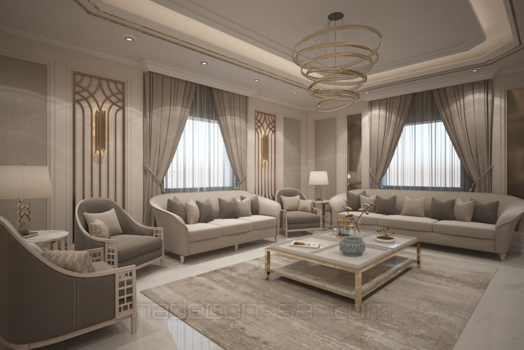 2020-تصميم داخلي لفيلا بحي الحسام بالخبر-مجلس النساء وغرفة المعيشة-05