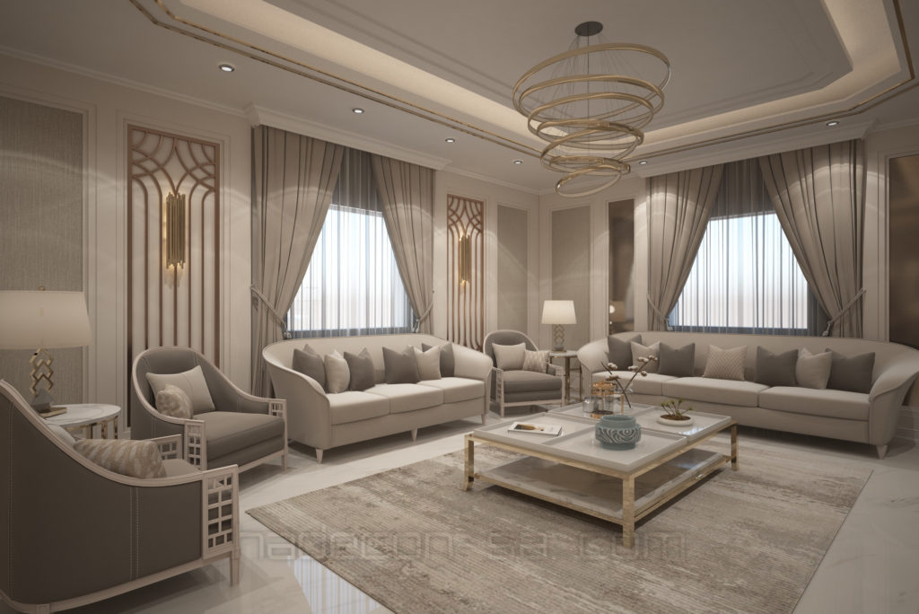 2020-تصميم داخلي لفيلا بحي الحسام بالخبر-مجلس النساء وغرفة المعيشة-05