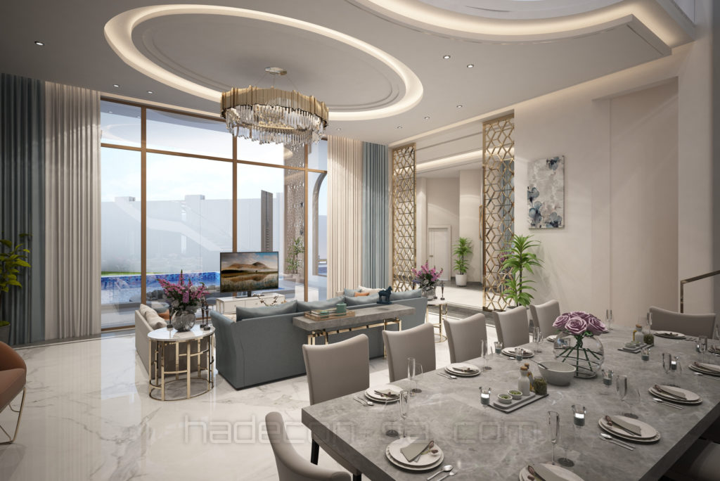 2021-تصميم داخلي لفيلا بقصر الخليج بالخبر-غرفة معيشة - الدور الأرضي-01