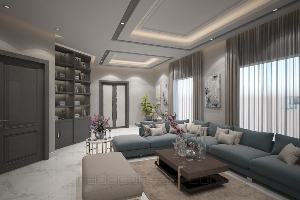 2021-تصميم داخلي لفيلا بقصر الخليج بالخبر-غرفة معيشة - الدور الاول-01