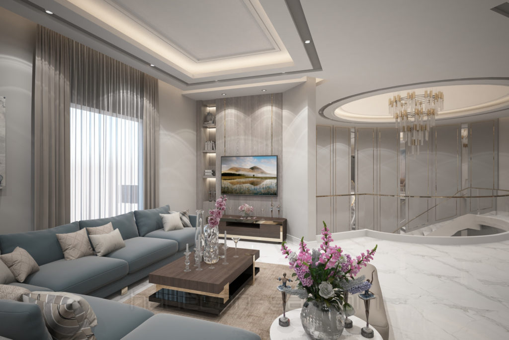 2021-تصميم داخلي لفيلا بقصر الخليج بالخبر-غرفة معيشة - الدور الاول-03